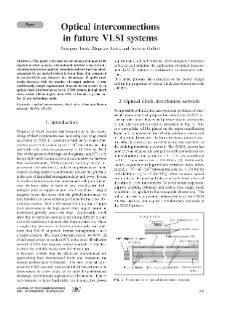 Optical interconnections in future VLSI systems, Journal of Telecommunications and Information Technology, 2007, nr 3