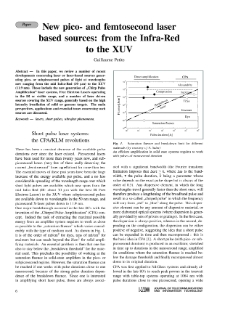 New pico- and femtosecond laser based sources: from the Infra-Red to the XUV, Journal of Telecommunications and Information Technology, 2000, nr 1-2