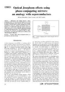 Optical Josephson effects using phase-conjugating mirrors: an analogy with superconductors, Journal of Telecommunications and Information Technology, 2000, nr 1-2