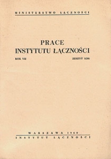 Prace Instytutu Łączności, 1960, nr 20