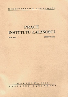 Prace Instytutu Łączności, 1960, nr 19