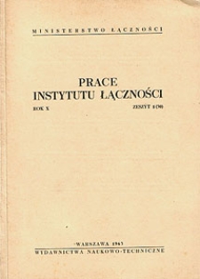 Prace Instytutu Łączności, 1963, nr 30