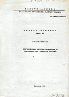 Eksperymentalne centrala przywoławcza IŁ (charakterystyki i działanie urządzeń). Referaty Problemowe, 1983, zeszyt 61